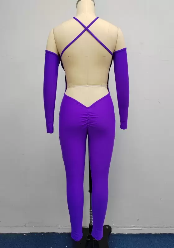 Cutout Off Shoulder Skinny Jumpsuit