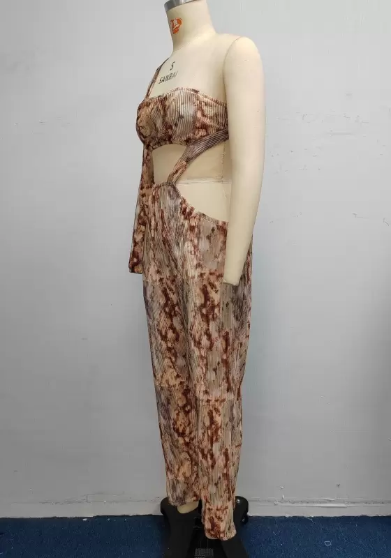 Asymmetrical Print One Shoulder Jumpsuit​