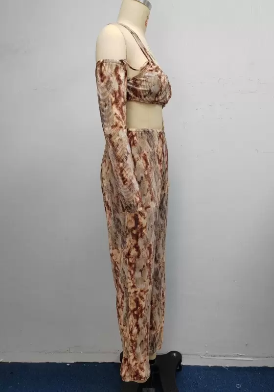 Asymmetrical Print One Shoulder Jumpsuit​