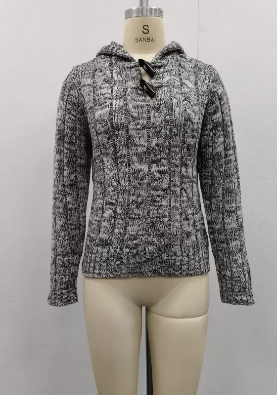 Cable Knit Hooded Sweater​