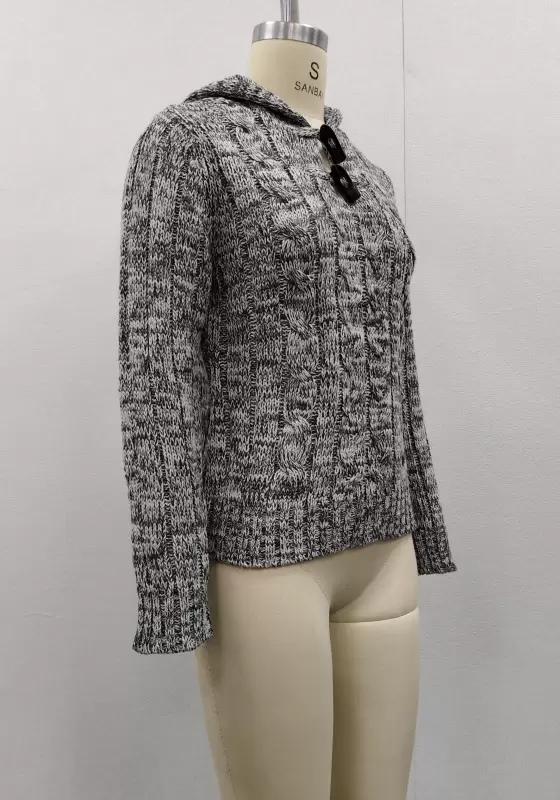 Cable Knit Hooded Sweater​