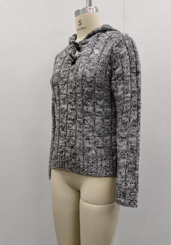 Cable Knit Hooded Sweater​