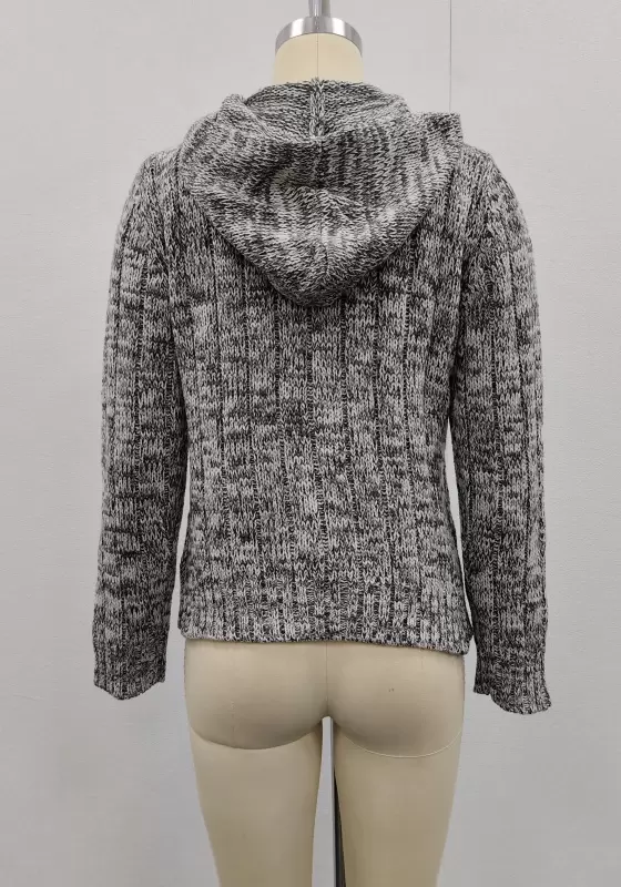 Cable Knit Hooded Sweater​