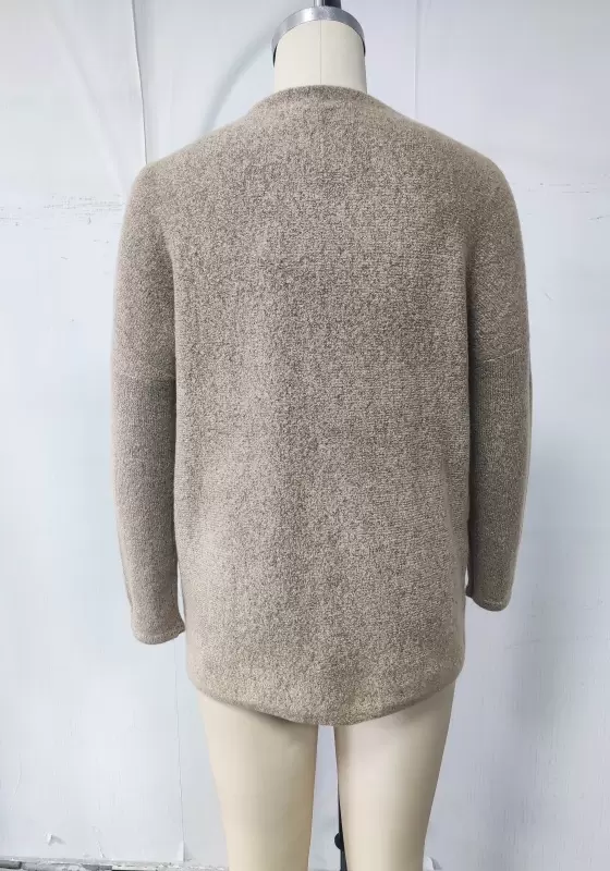 Round Neck Plain Knit Sweater​