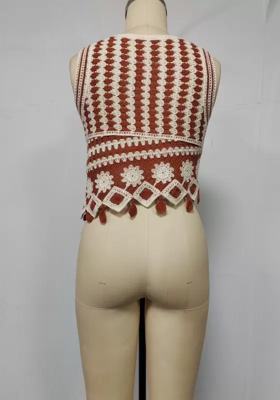 Round Neck Crochet Vest​
