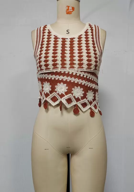 Round Neck Crochet Vest​