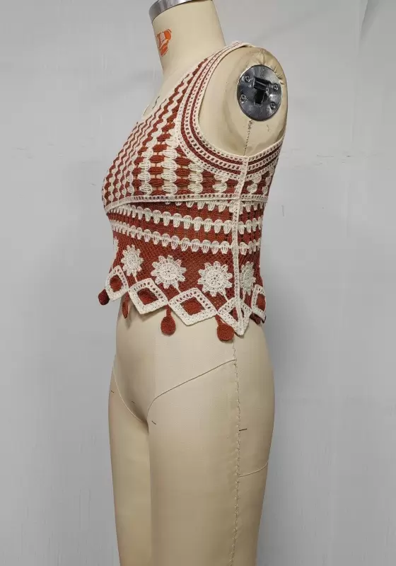 Round Neck Crochet Vest​