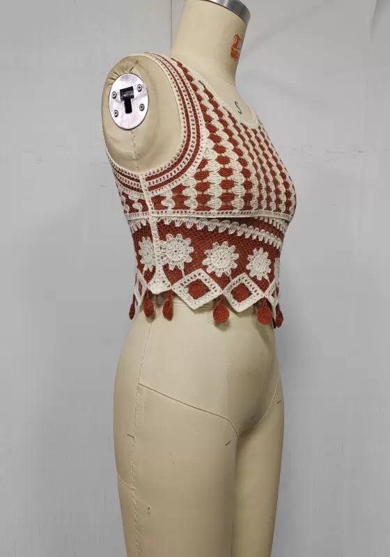 Round Neck Crochet Vest​
