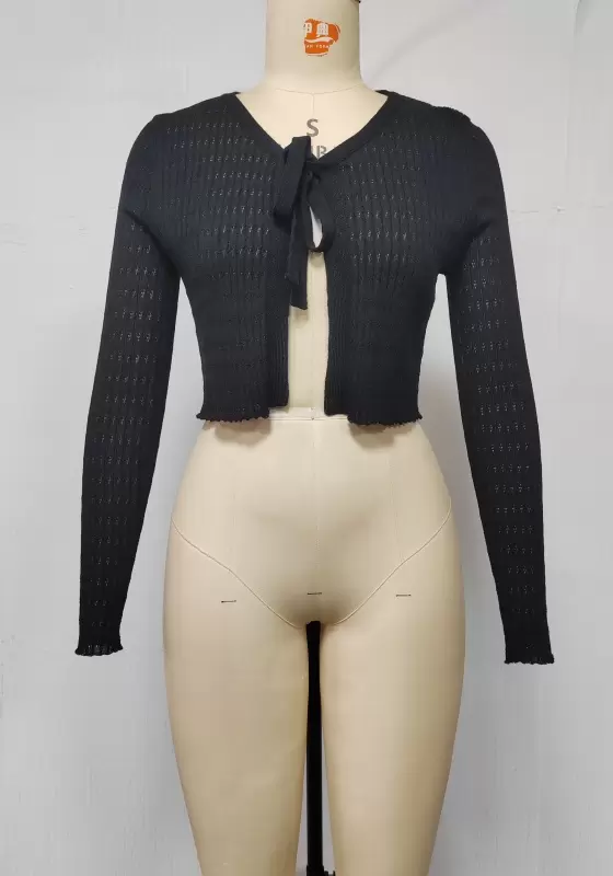 Tie Front Long Sleeve Cardigan