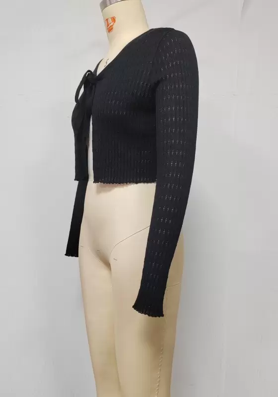 Tie Front Long Sleeve Cardigan