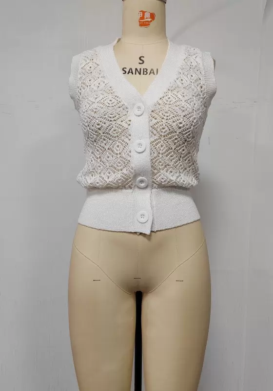 V Neck Sleeveless Knit Cardigan​