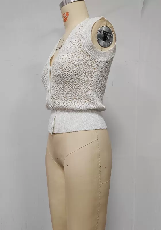 V Neck Sleeveless Knit Cardigan​