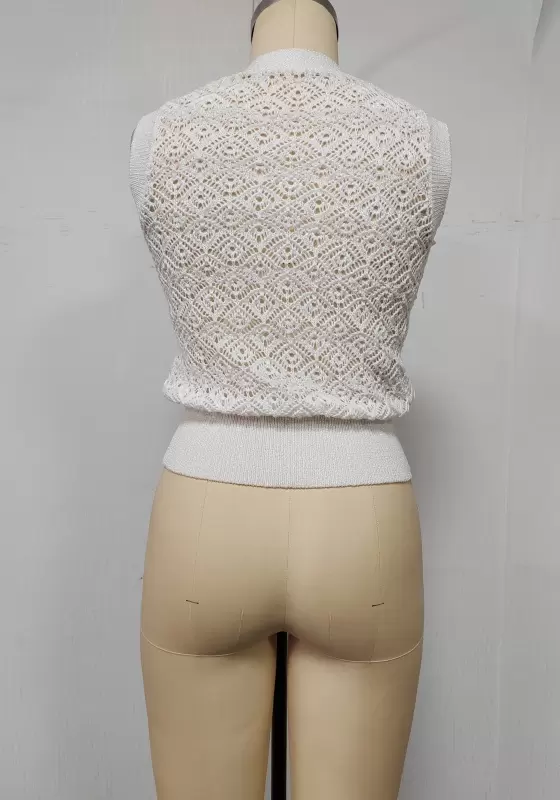 V Neck Sleeveless Knit Cardigan​