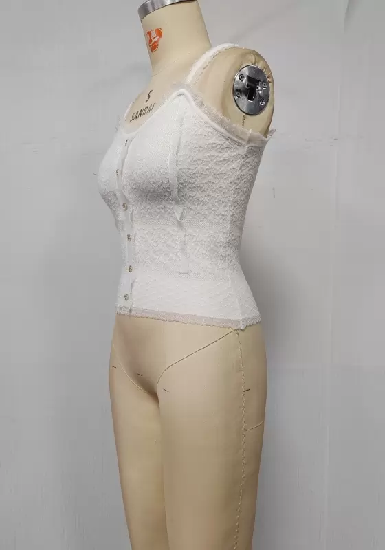 Lace Button Design Knit Camisole​