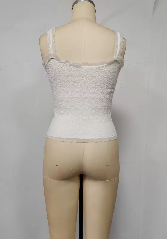 Lace Button Design Knit Camisole​