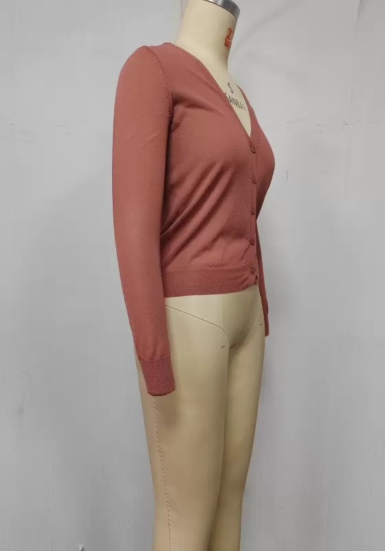V Neck Button Knit Cardigan