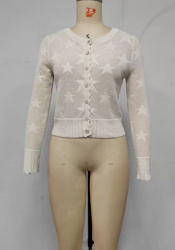 Star Patterned Crochet Cardigan