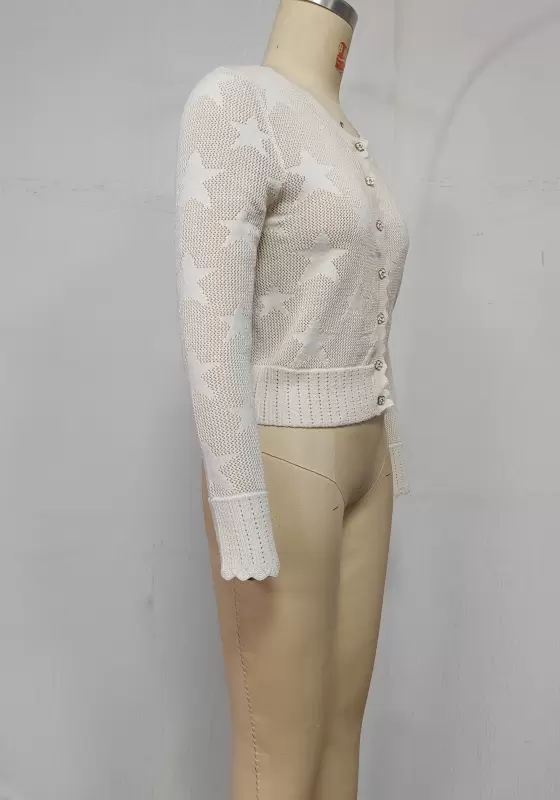 Star Patterned Crochet Cardigan