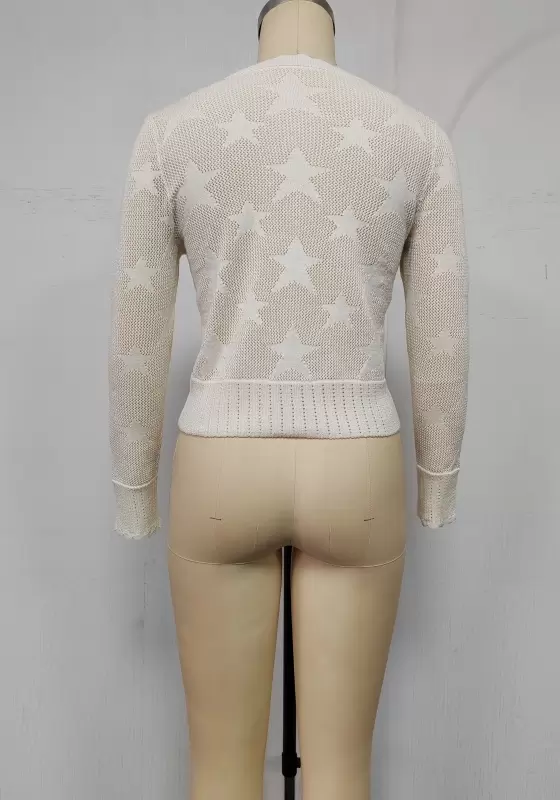 Star Patterned Crochet Cardigan