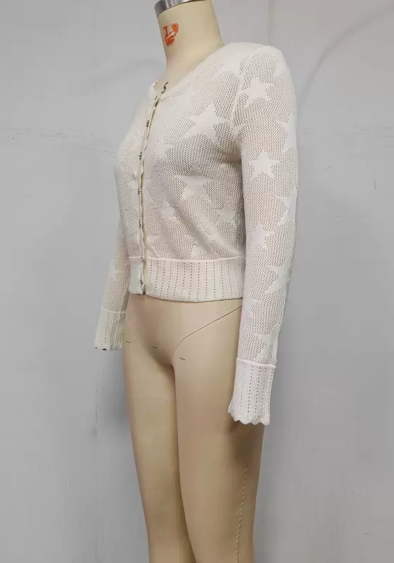 Star Patterned Crochet Cardigan
