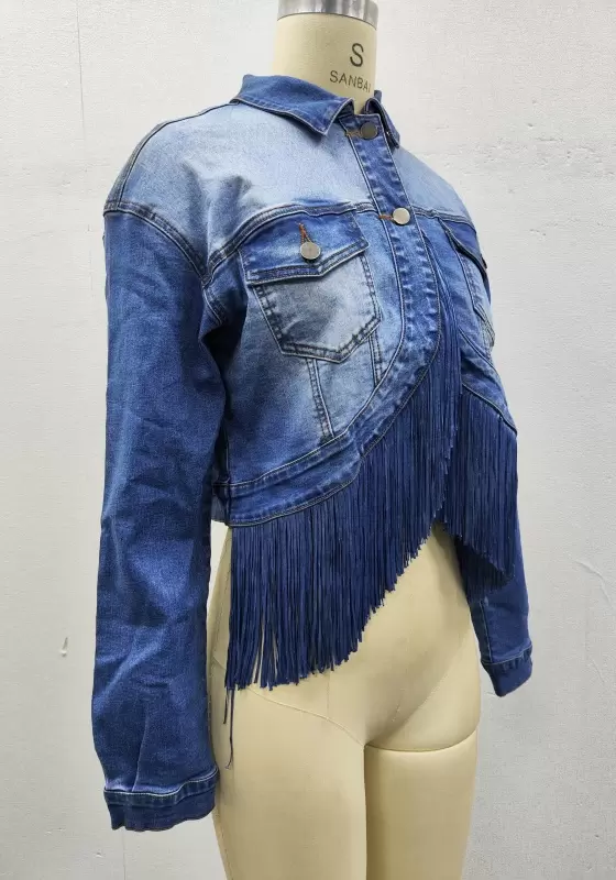 Vintage Fringe Denim Jacket