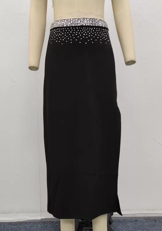 Sequin Split Hem Midi Skirt​