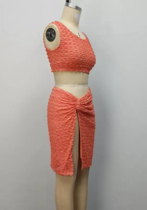 Sleeveless Split Hem Skirt Set