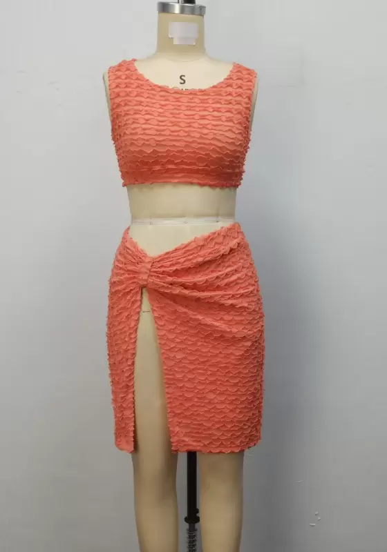 Sleeveless Split Hem Skirt Set