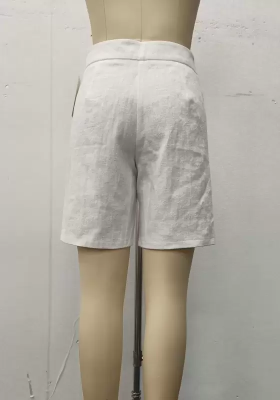 Women’s White High Waist Shorts – Elegant Tailored Summer Bottoms