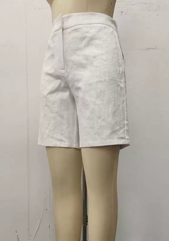 Women’s White High Waist Shorts – Elegant Tailored Summer Bottoms