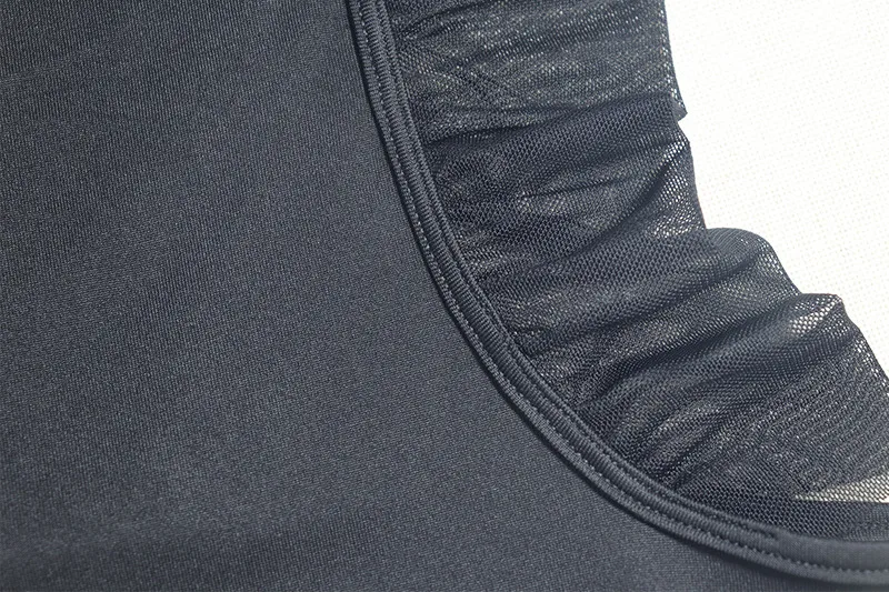 Hollow Mesh Sheer Long Sleeve Bodycon Dress