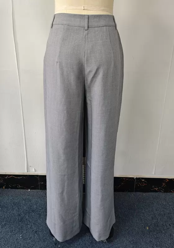 High-Waisted Wide-Leg Trousers - Tailored Pleated Pants for Women