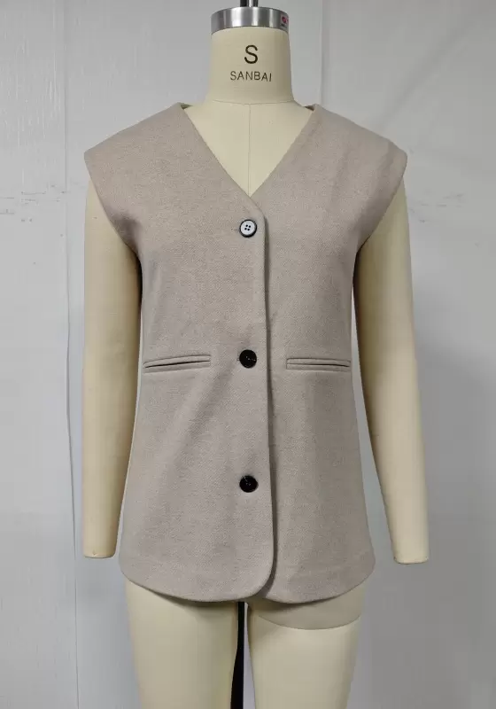 Coordinated Knit Vest & Wide-Leg Trouser Set - Tailored Minimalist Outfit for Women