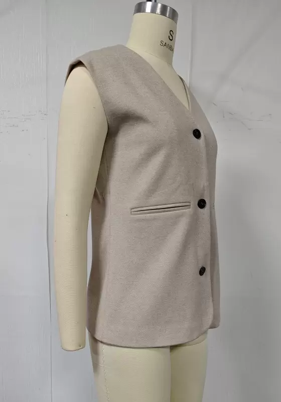 Coordinated Knit Vest & Wide-Leg Trouser Set - Tailored Minimalist Outfit for Women