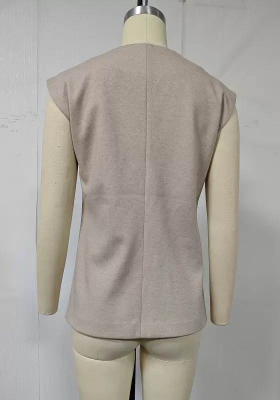 Coordinated Knit Vest & Wide-Leg Trouser Set - Tailored Minimalist Outfit for Women