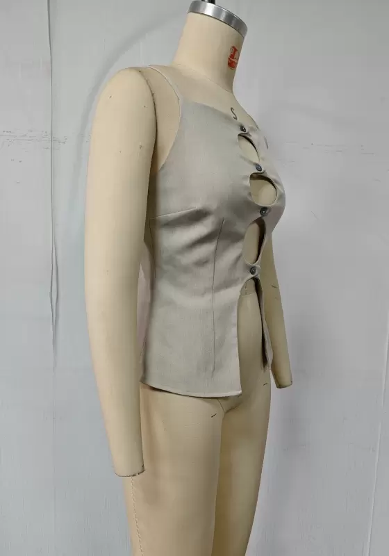 Cut-Out Cami Top & High-Waisted Wide-Leg Trouser Set - Trendy Minimalist Outfit for Women