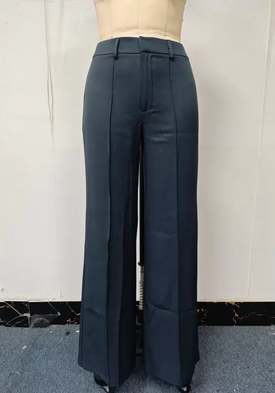 Twisted Front Sleeveless Blouse & Wide-Leg Trouser Set - Elegant Office-to-Evening Outfit for Women