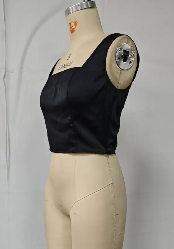 Satin Asymmetric Ruched Midi Dress - Sleeveless Square Neck Bodycon Dress for Women