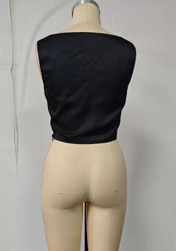 Satin Asymmetric Ruched Midi Dress - Sleeveless Square Neck Bodycon Dress for Women