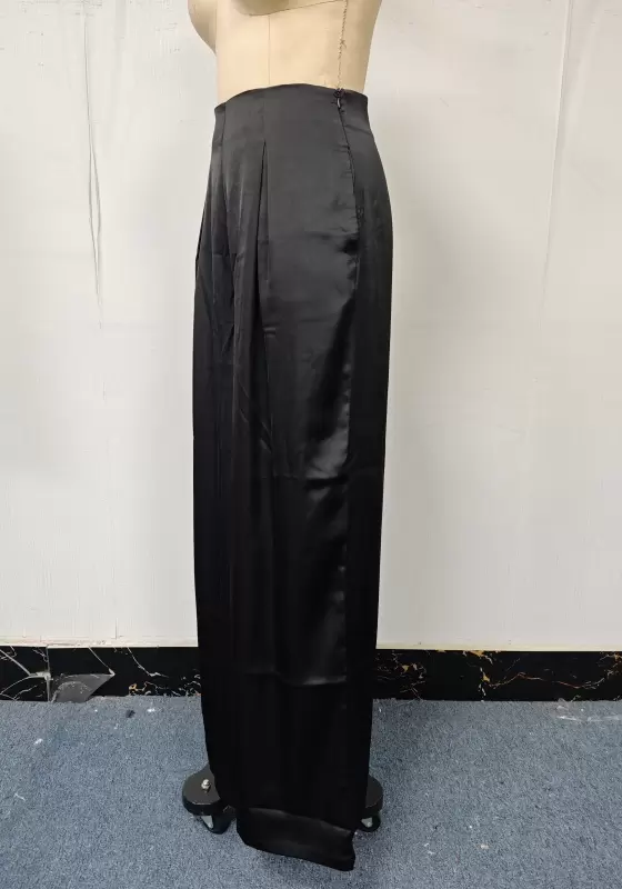 Satin Cami Crop Top & High-Waisted Wide-Leg Trouser Set