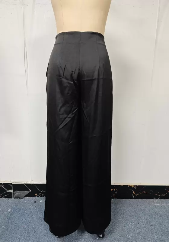 Satin Cami Crop Top & High-Waisted Wide-Leg Trouser Set