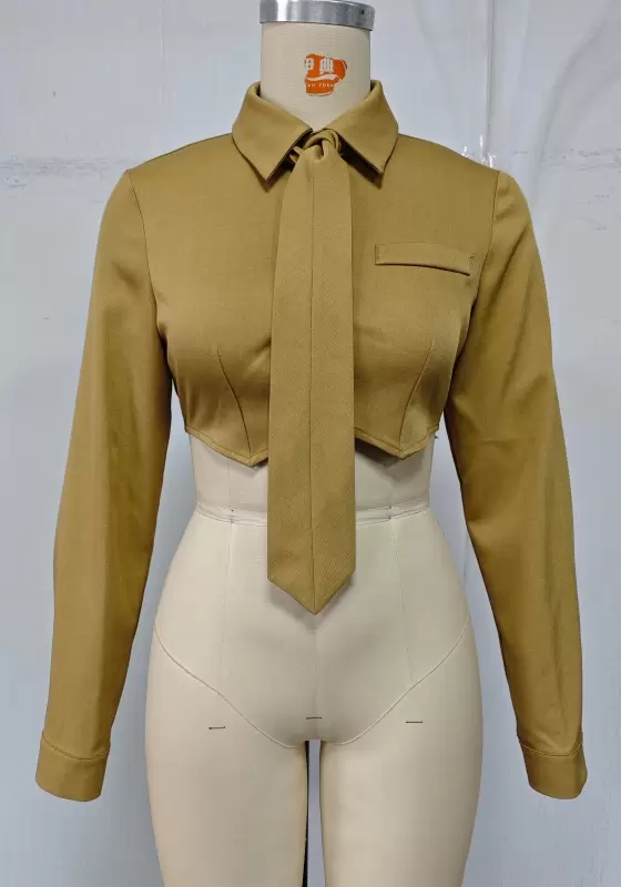 Tie-Front Blouse & High-Waisted Mini Skirt Set - Chic Secretarycore Office-to-Cocktail Outfit for Women