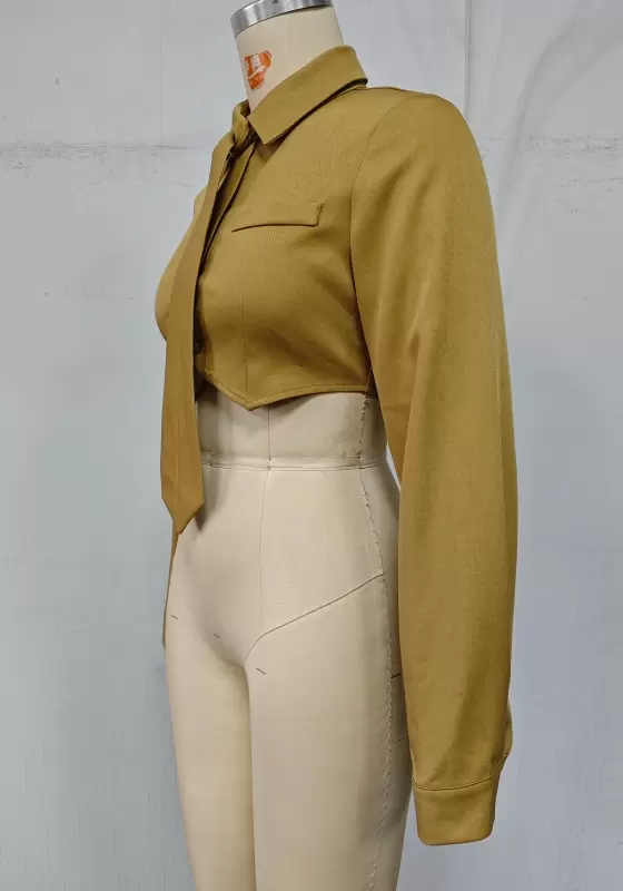 Tie-Front Blouse & High-Waisted Mini Skirt Set - Chic Secretarycore Office-to-Cocktail Outfit for Women