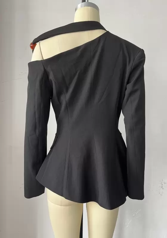 Backless Halter Blazer - Structured Tailored Suiting Top for Women