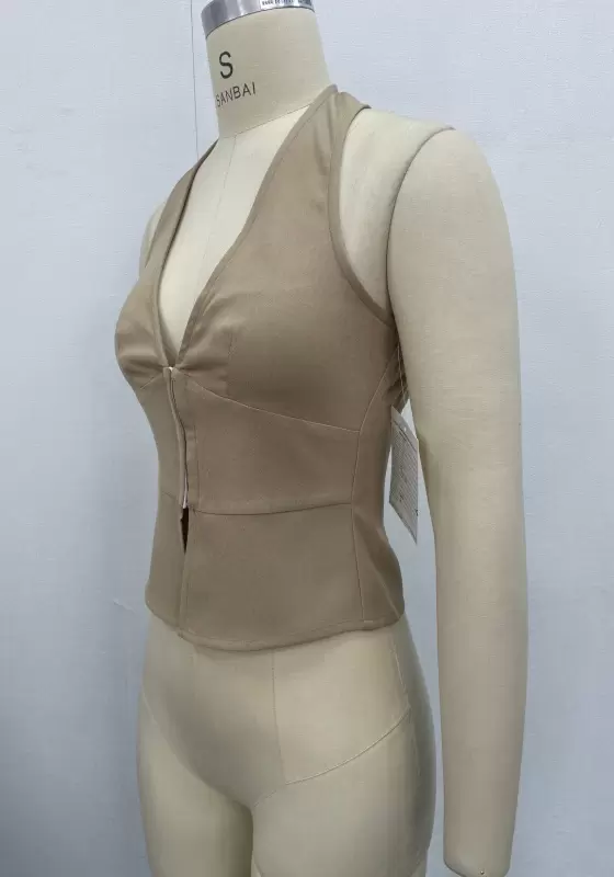 Women&rsquo;s V-Neck Corset Crop Top | Slim-Fit Waist-Cinching Blouse for Office & Casual Wear