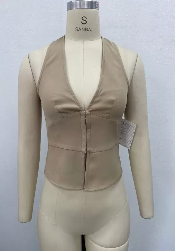 Women&rsquo;s V-Neck Corset Crop Top | Slim-Fit Waist-Cinching Blouse for Office & Casual Wear