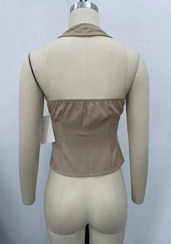 Women&rsquo;s V-Neck Corset Crop Top | Slim-Fit Waist-Cinching Blouse for Office & Casual Wear
