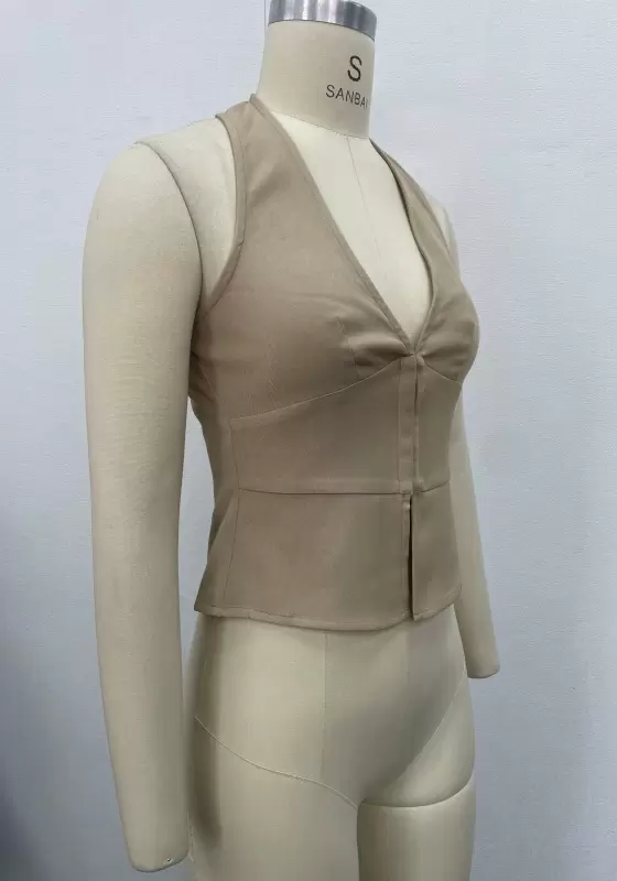 Women&rsquo;s V-Neck Corset Crop Top | Slim-Fit Waist-Cinching Blouse for Office & Casual Wear