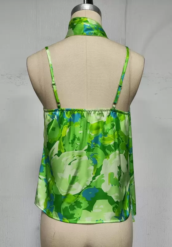 Women&rsquo;s Halter Neck Floral Crop Top | Vacation & Daily Wear