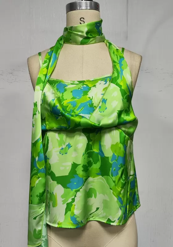 Women&rsquo;s Halter Neck Floral Crop Top | Vacation & Daily Wear